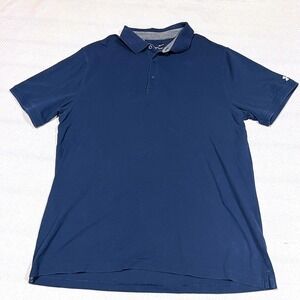 Under Armour Heat Gear Loose Golf Polo Shirt Casual Collared Navy Mens Large